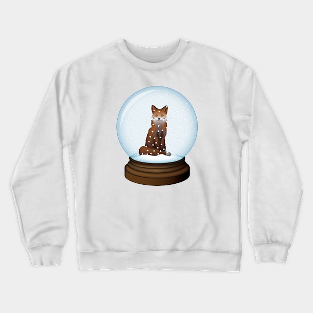 Red Fox Globe Crewneck Sweatshirt by RudDesigns